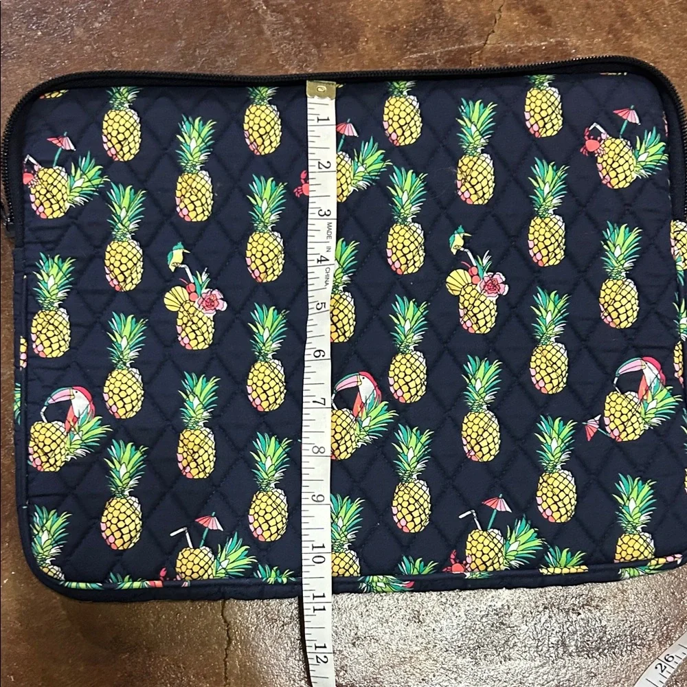 Vera Bradley Navy and Yellow Pineapple Laptop Sleeve